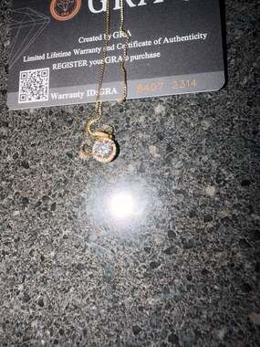 GRA Certified 0.62ct Round Brilliant Moissanite Solitaire Pendant Necklace